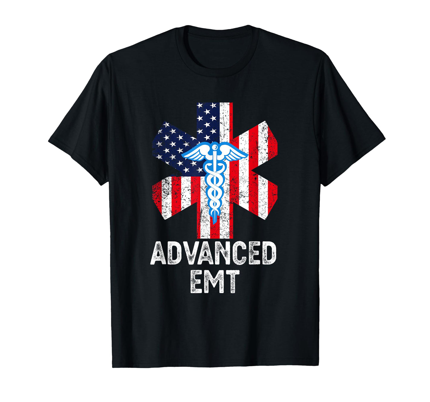 American Flag USA Advanced EMT AEMT Medical Technician Women Men T-Shirt