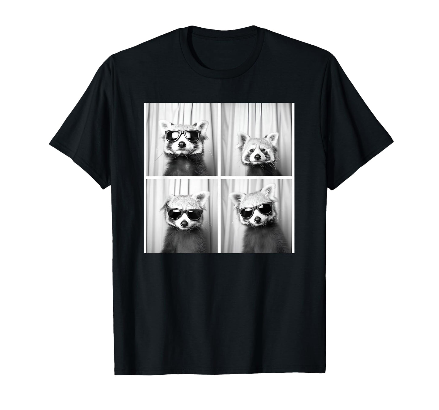 Cool Red Panda With Sunglasses Funny Zoo Animal Photobooth T-Shirt