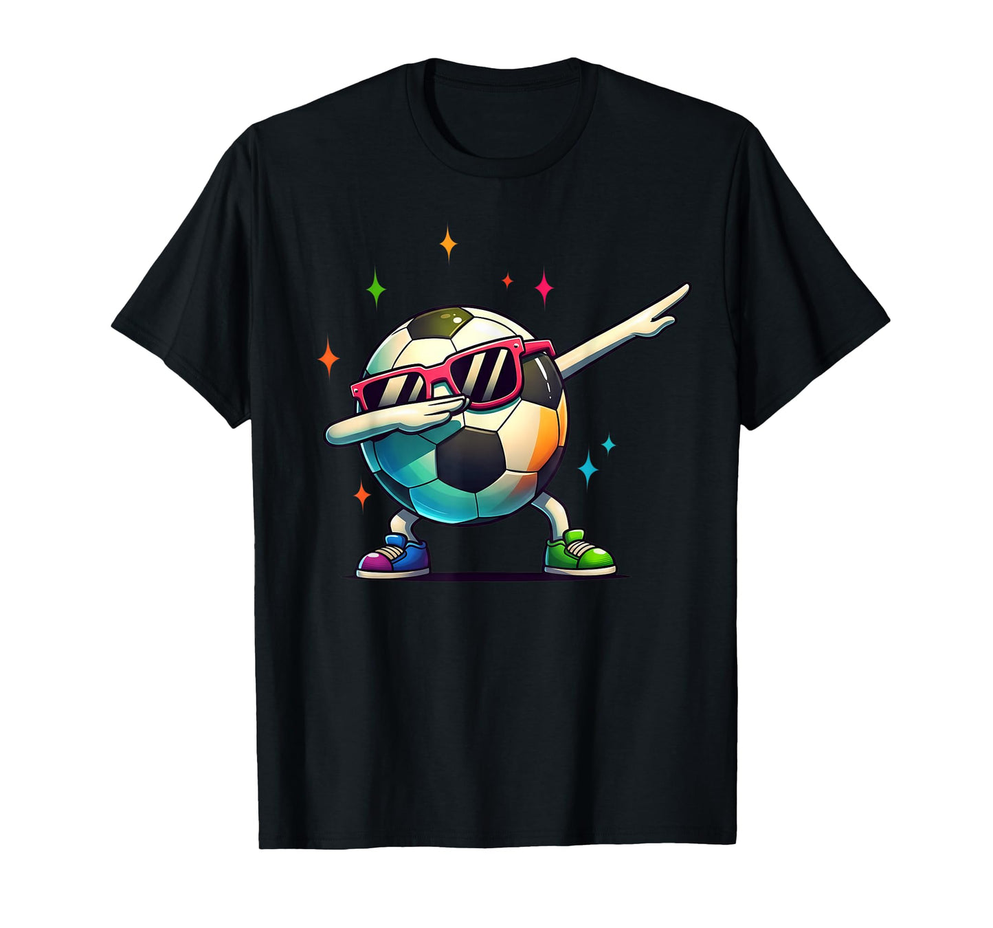 Soccer Ball Dabbing Sunglasses Soccer Player Kids Boys Men T-Shirt