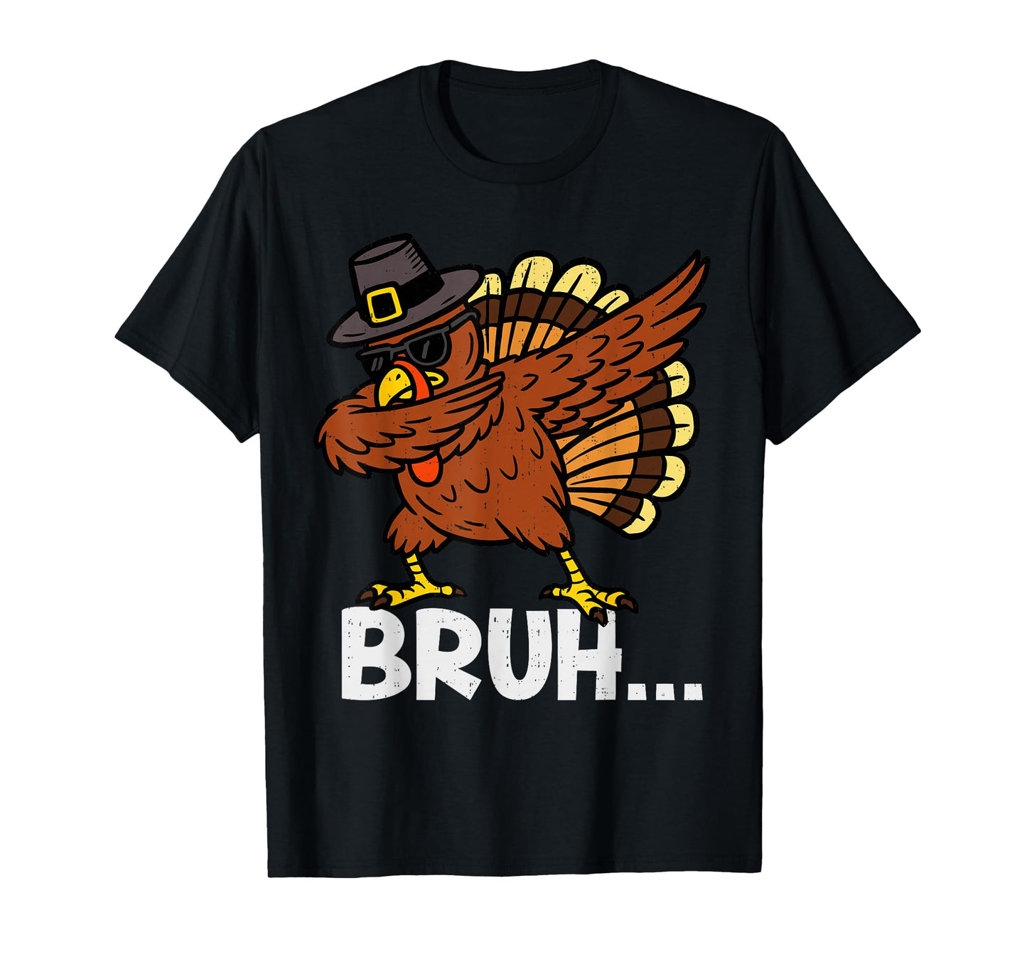 Funny Bruh Dabbing Turkey Dab Thanksgiving Fall Boy Teen Kid T-Shirt