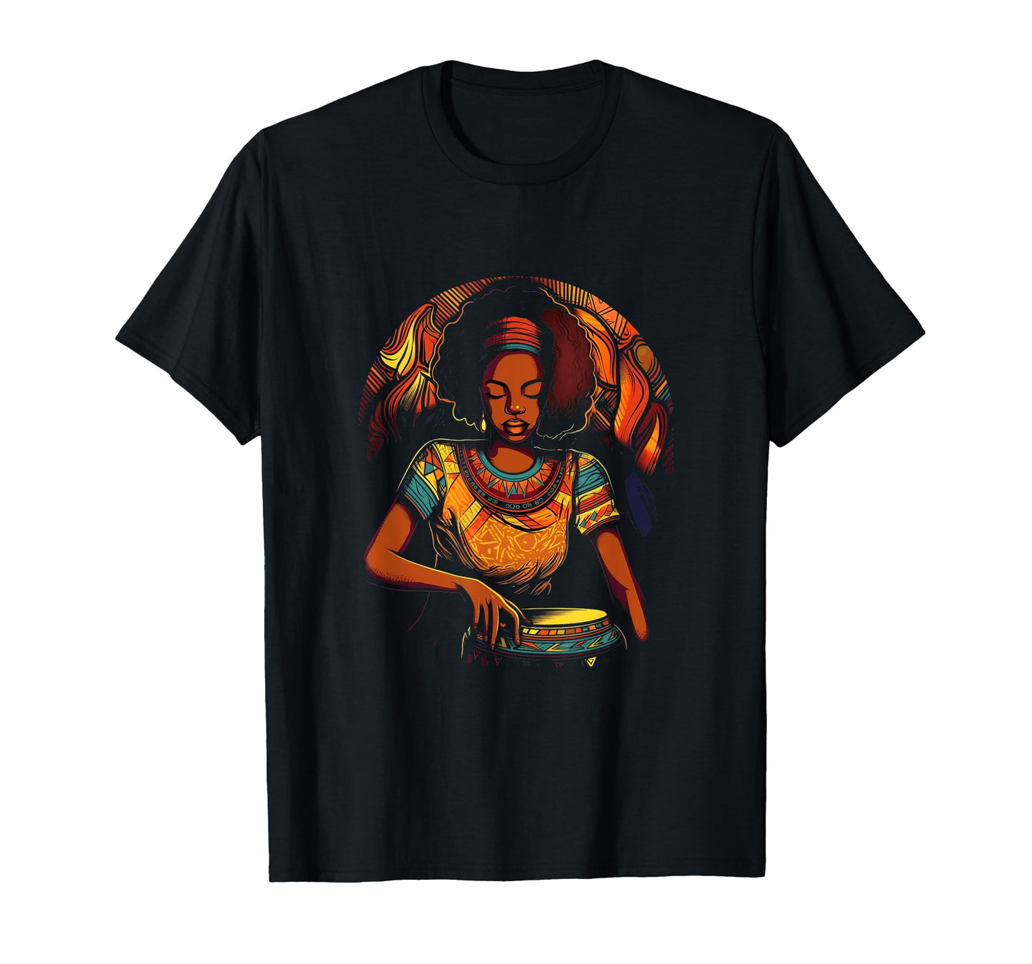 Djembe Drum African Woman Girl Jembe Player Drummer Drumming T-Shirt