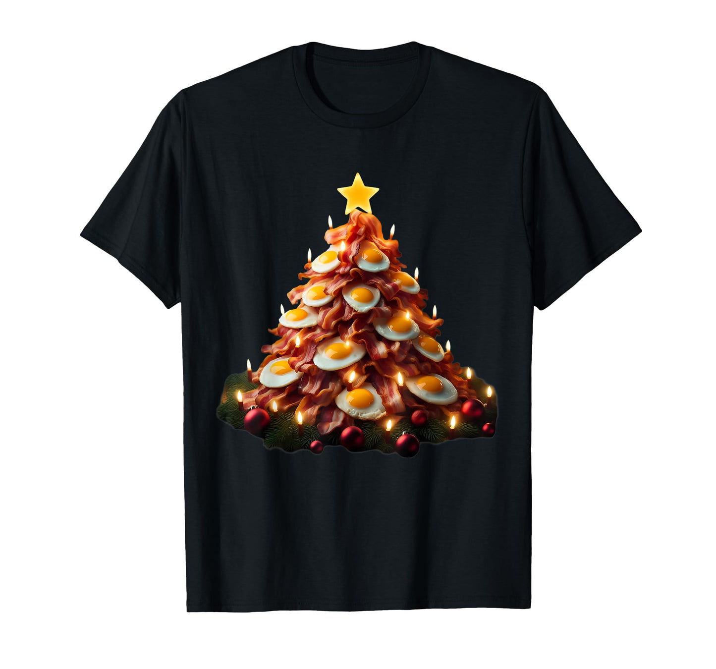 Bacon Christmas Tree With Eggs Carnivore Keto Meat Lover Fun T-Shirt
