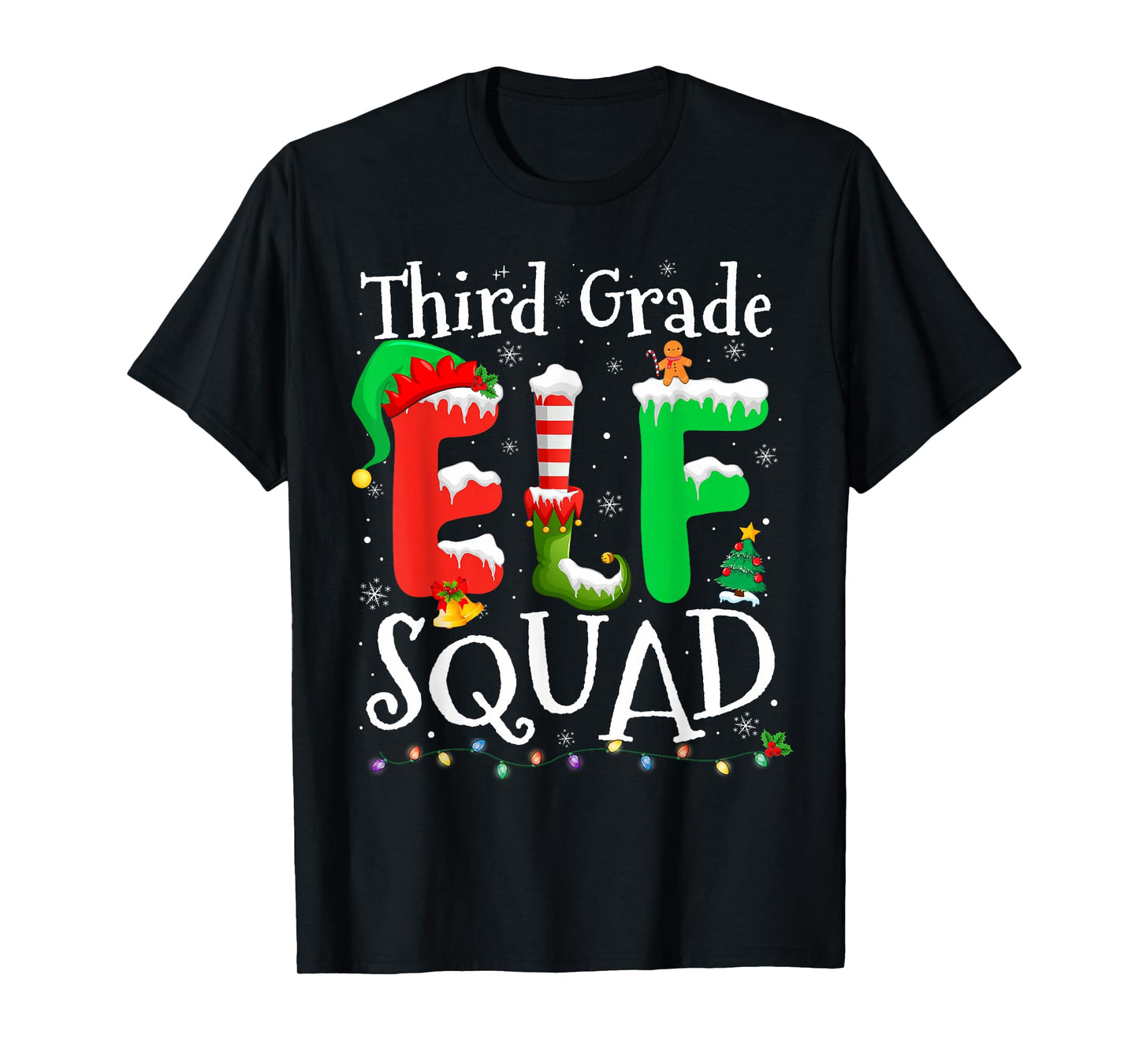 3rd Grade Elf Squad Xmas Funny Christmas Third Grade Elf T-Shirt