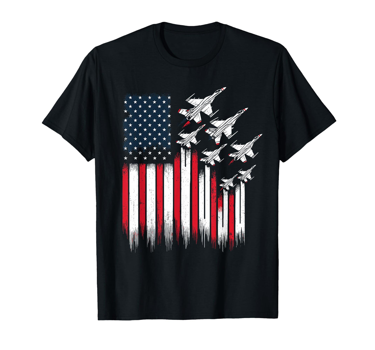 Patriotic Fighter Jets USA Flag 4th of July Jets Lover T-Shirt
