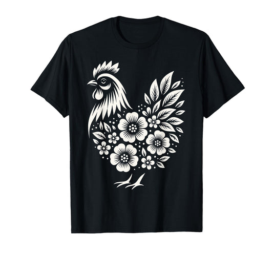 Chicken Floral Lover Gifts Women Girls Mom Cute Farm Chicken T-Shirt
