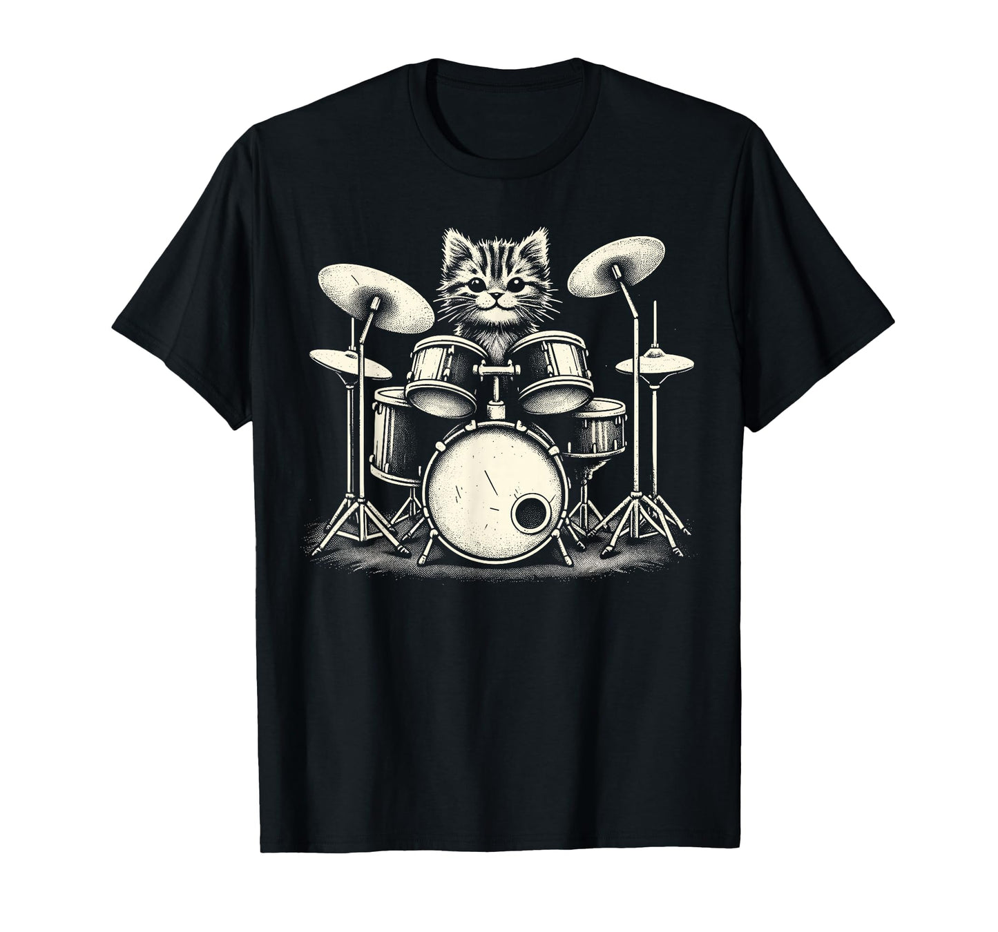 Cat Drummer Playing Drums T-Shirt
