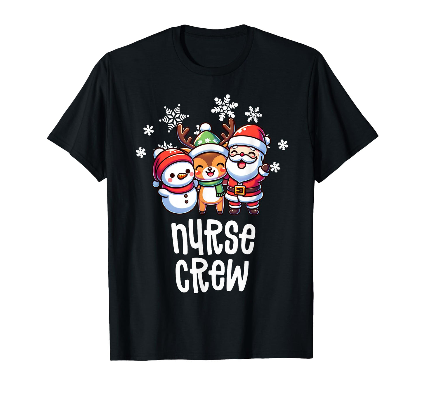 Christmas Nurse Crew Santa Snowman Holiday RN NICU PICU T-Shirt