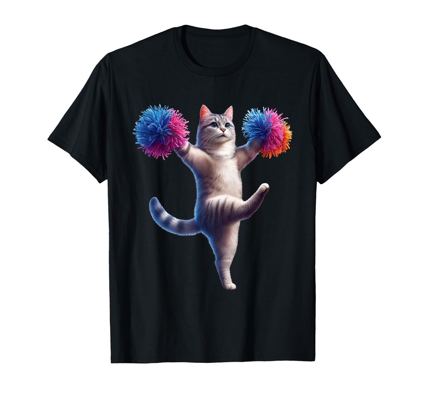 Cat Cheerleading Cheerleader Kitten Lover T-Shirt