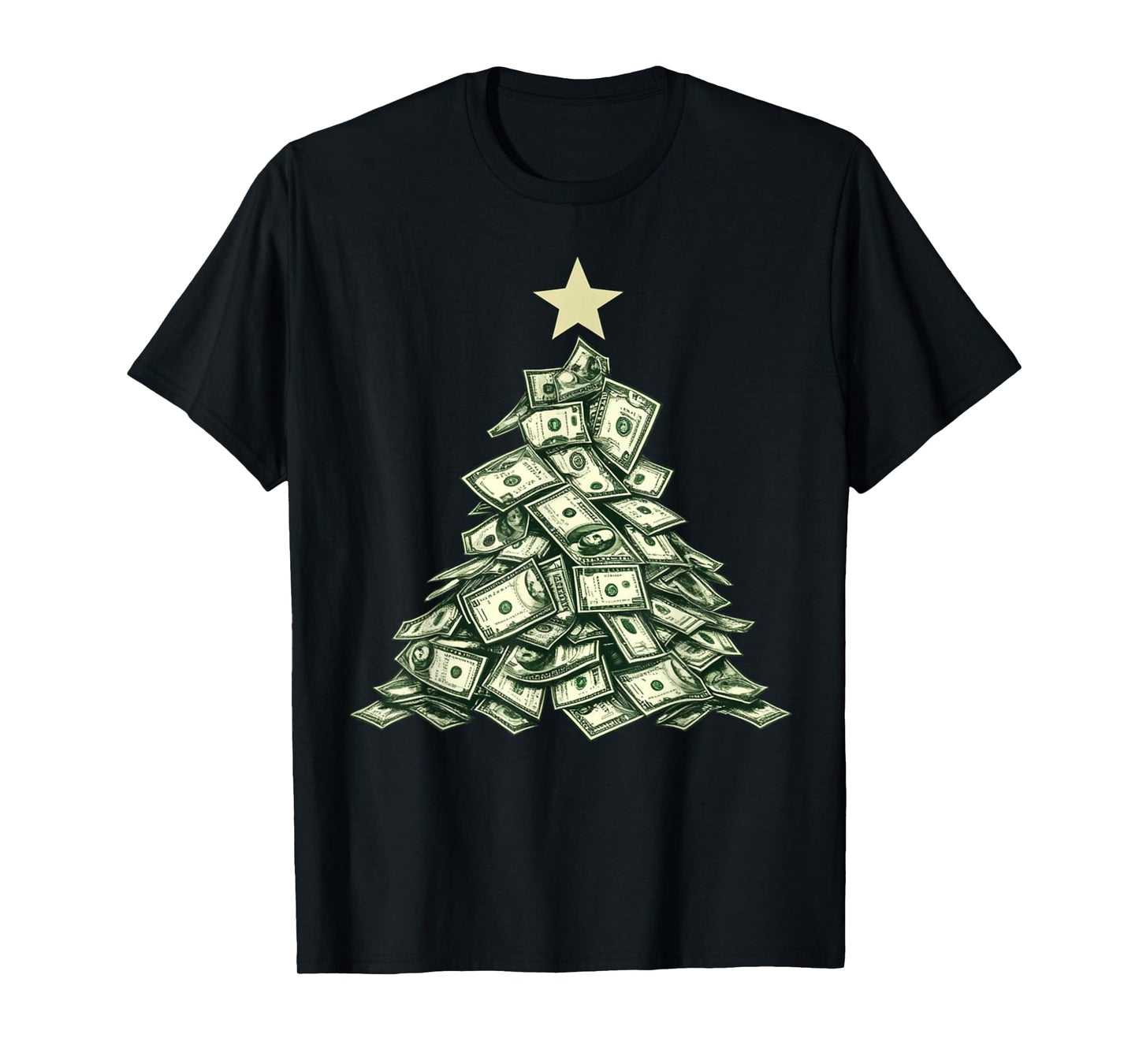 Christmas Tree Dollar Bills Money T-Shirt