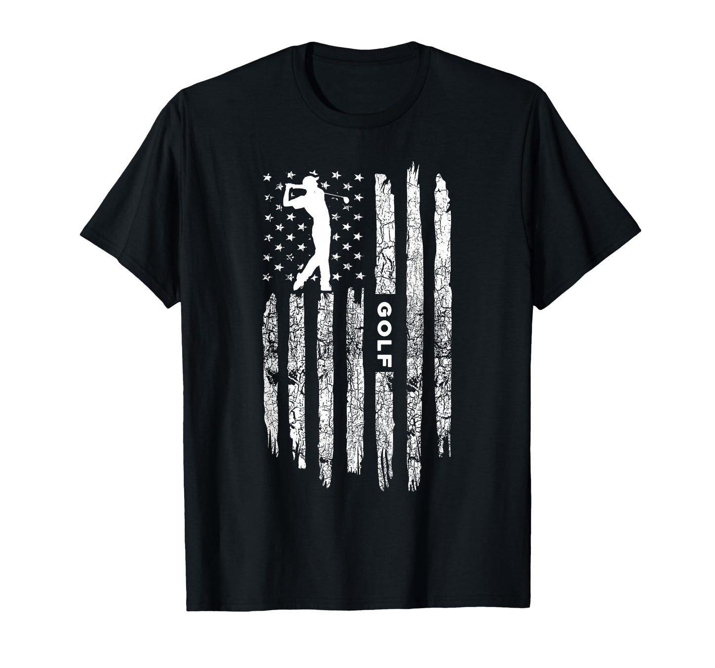 American Flag Golf Clothing - Golfer Vintage Golf T-Shirt Small