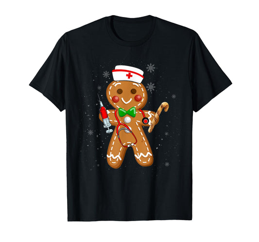 Christmas Gingerbread Nurse Cookie Costume Baking Xmas T-Shirt