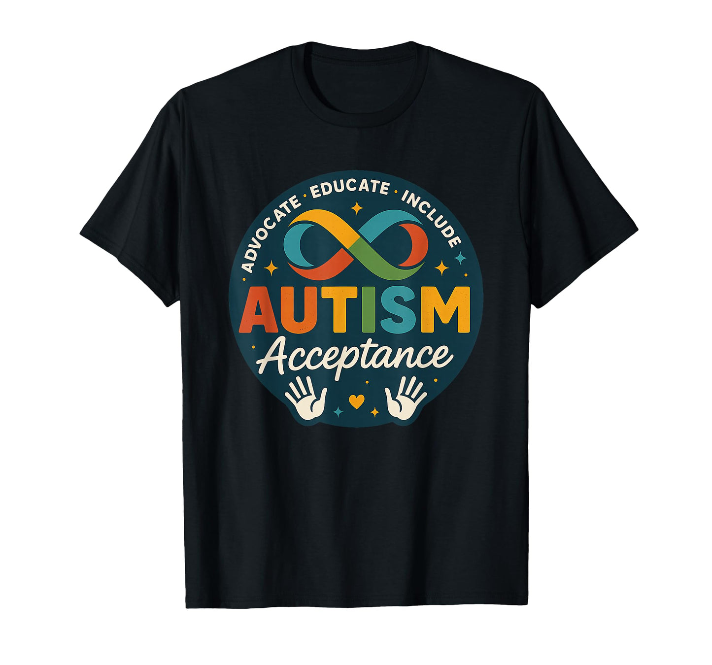 Autism Acceptance Neurodiversity Rainbow Infinity Symbol T-Shirt