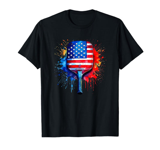 US Flag Pickleball Players Paddleball Lovers T-Shirt