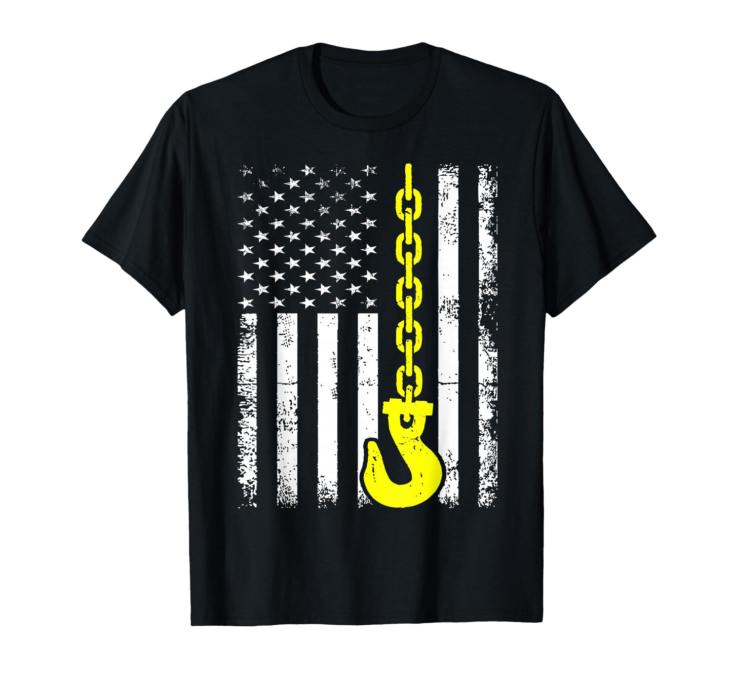 Tow Truck Driver US Flag Wrecker Trucker American Operator T-Shirt