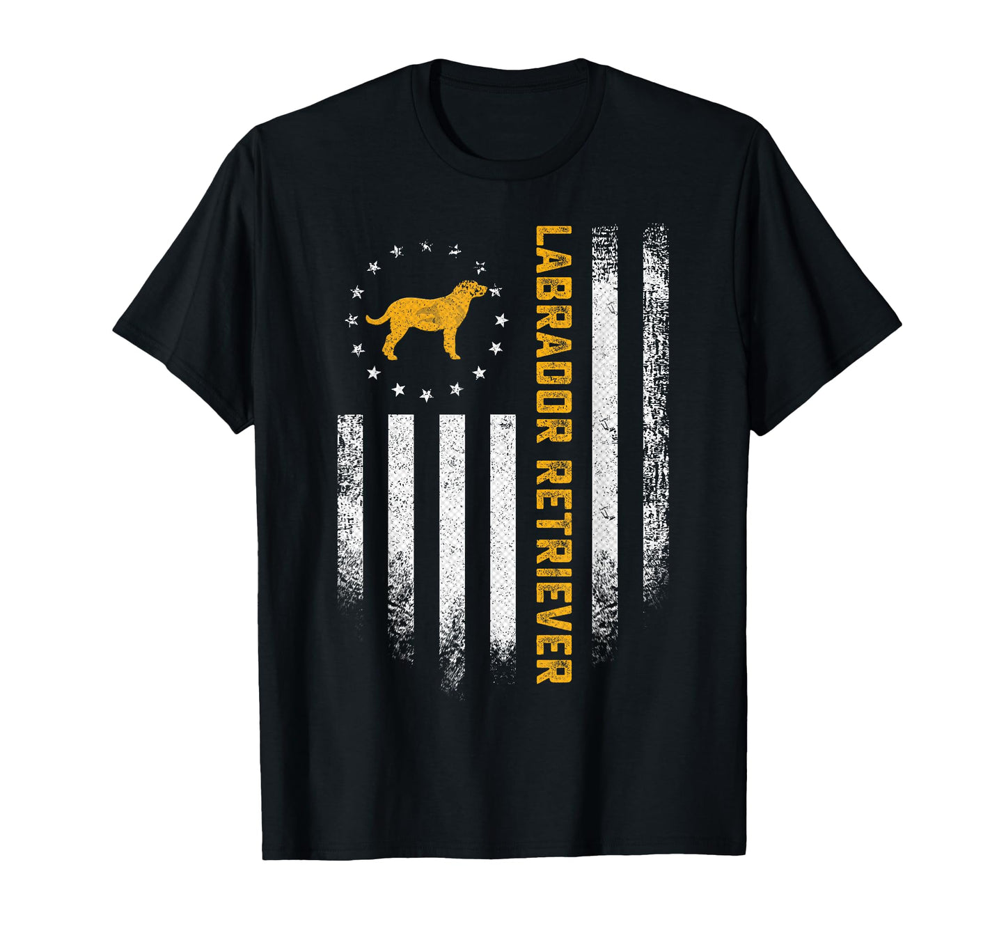 Vintage USA Flag Love Labrador Retriever Dog Lab Silhouette Women Kids Men T-Shirt
