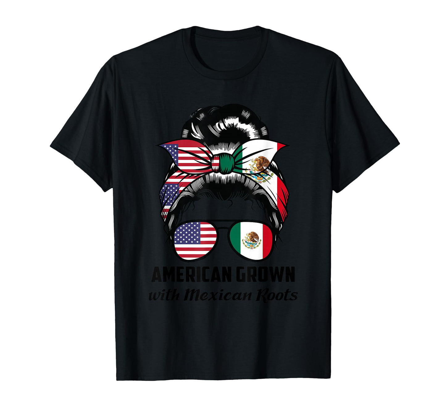 American Grown with Mexican Roots Mexican T-Shirt Small