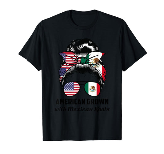 American Grown with Mexican Roots Mexican T-Shirt Small