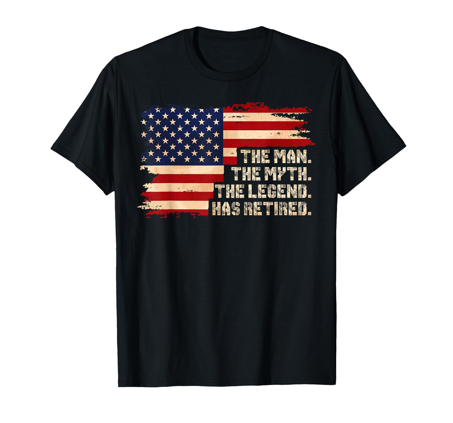 Retirement The Legend Has Retired American Flag for Men Male T-Shirt