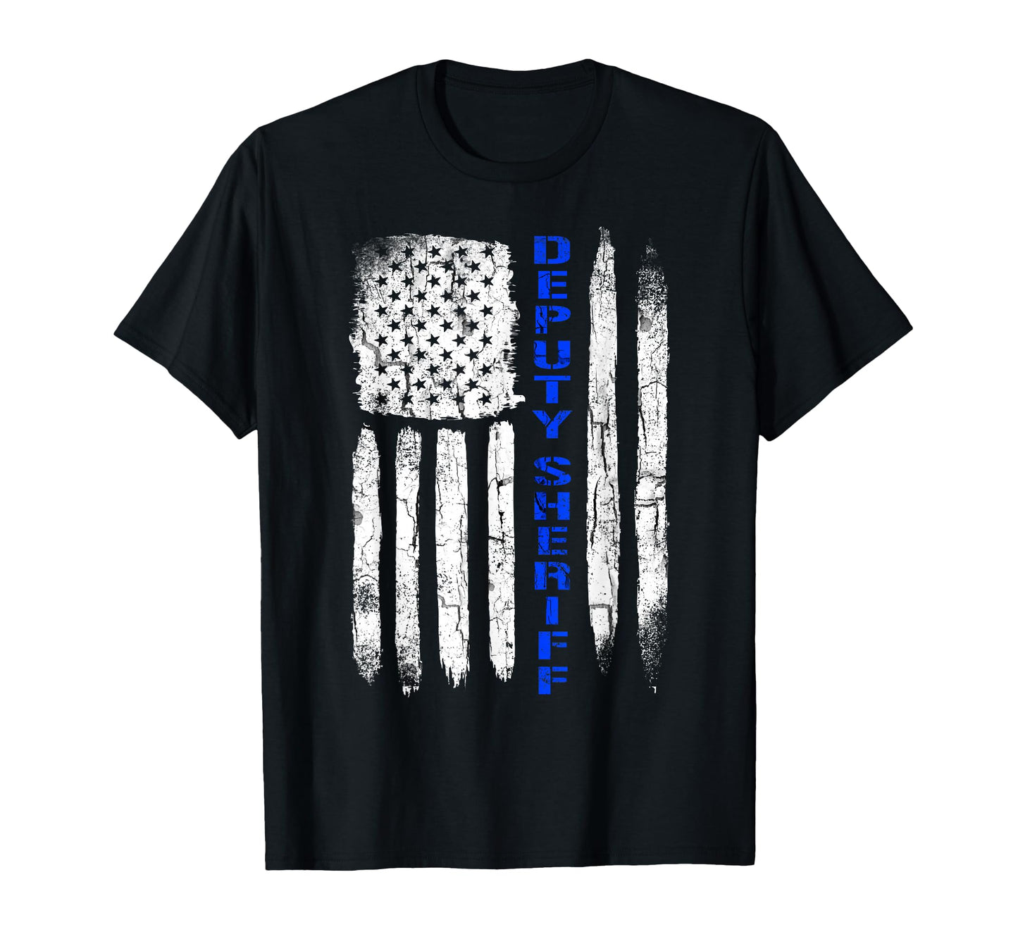 Deputy Sheriff Shirts for Men Thin Blue Line American Flag T-Shirt