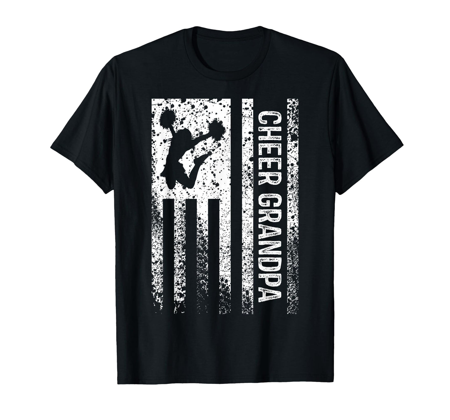 Cheer Grandpa Vintage American Flag Cheerleader Squad T-Shirt