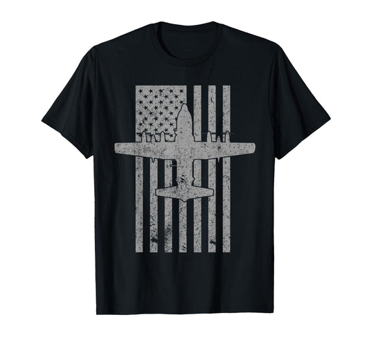 AC-130 Spectre Spooky Gunship Airplane Vintage Flag T-Shirt T-Shirt