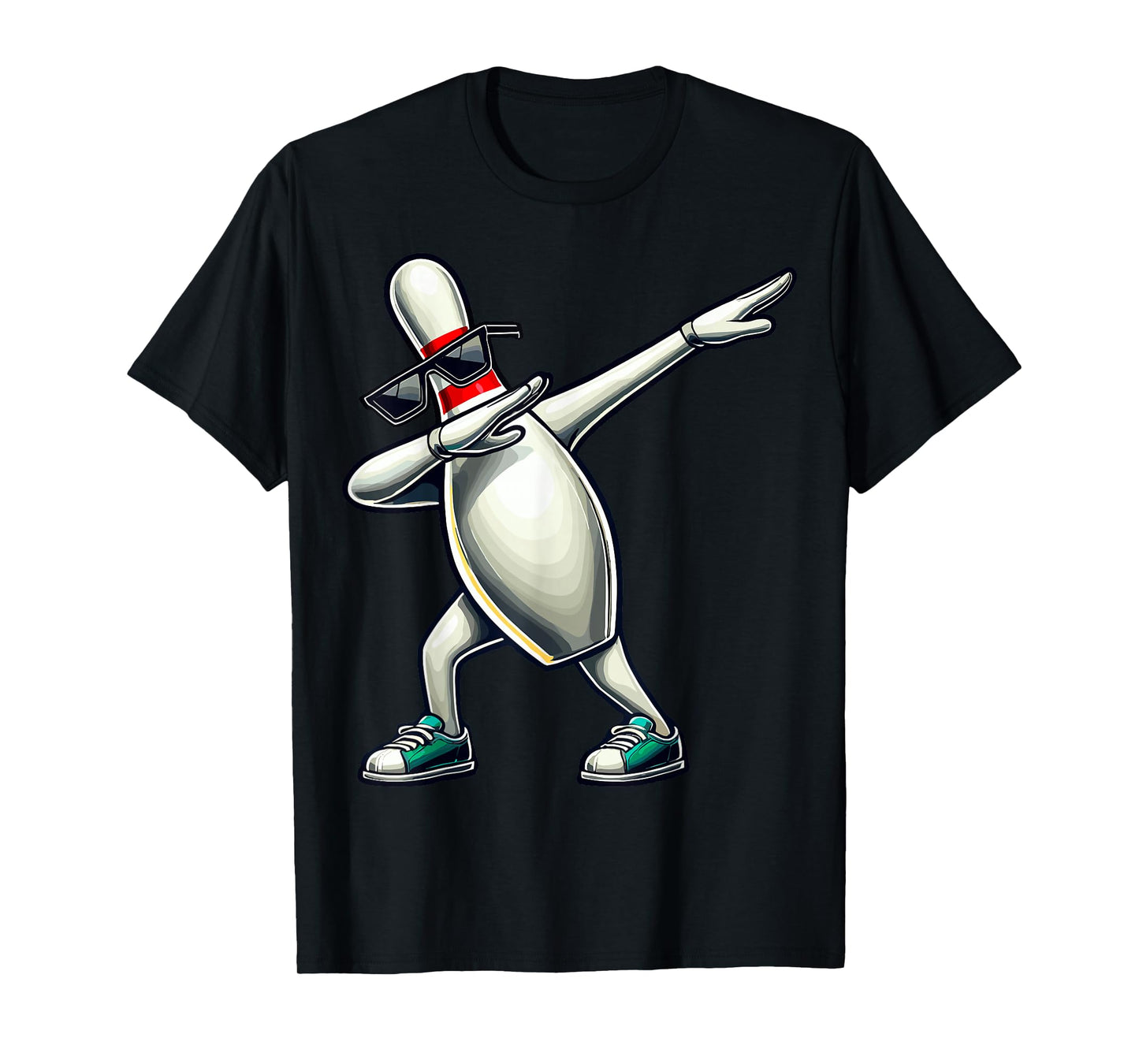 Bowling Pin Dabbing Sunglasses Bowler Player T-Shirt