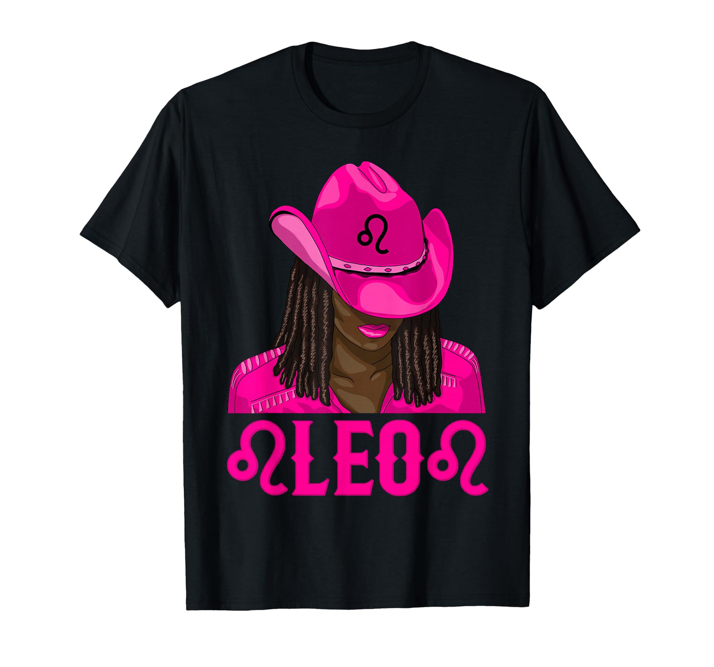 Leo Western Cowgirl African American Black Women T-Shirt