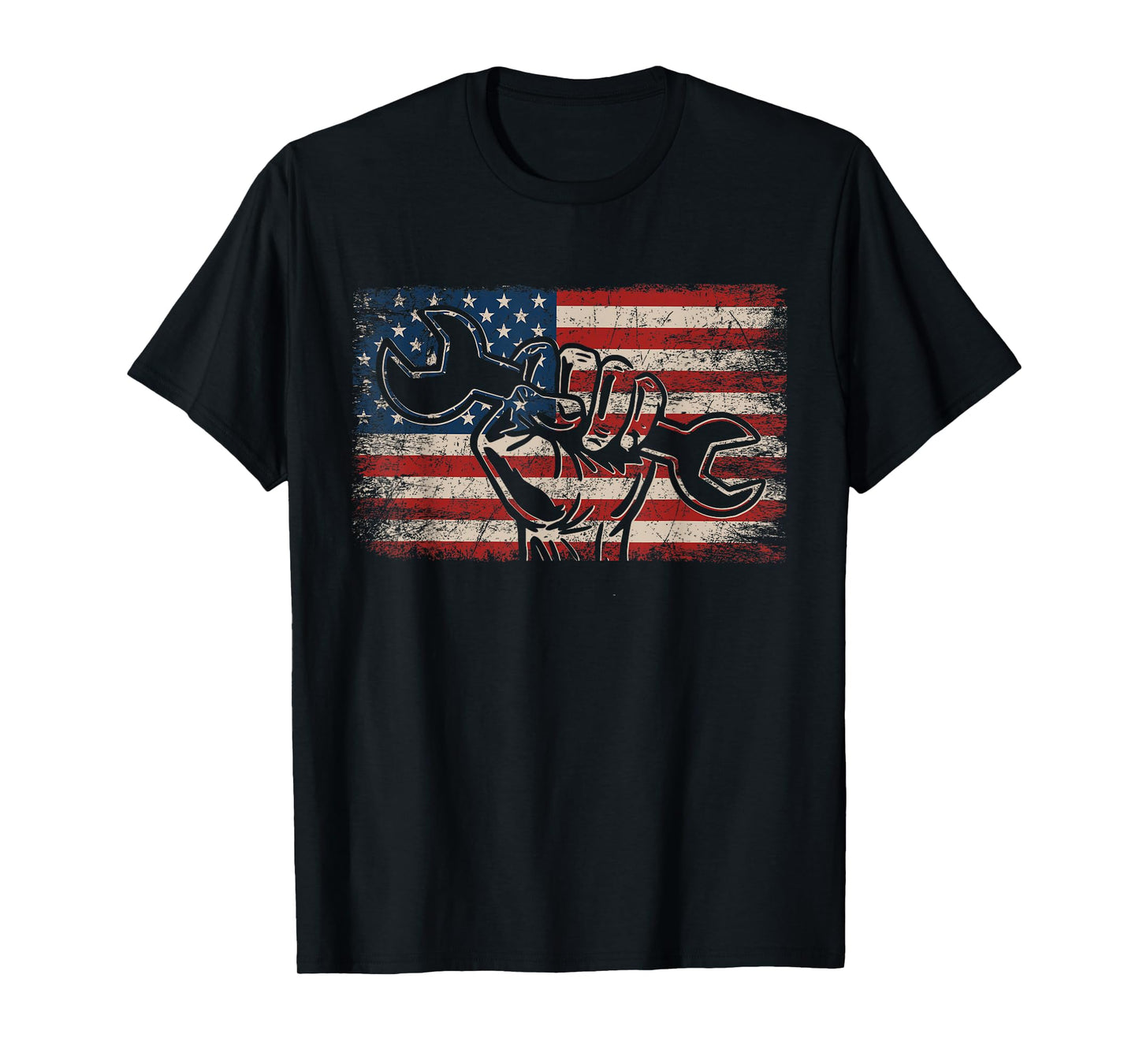 American Mechanic US Flag American Worker Patriotic Mechanic Women Men T-Shirt