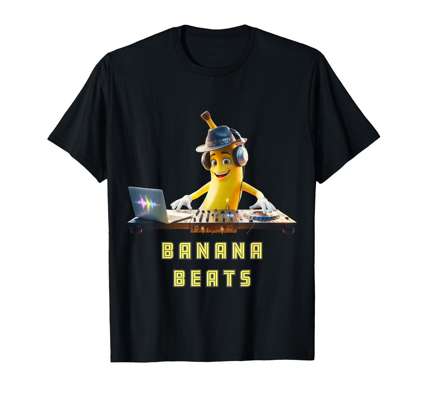 Go Banana Beats DJ Funny Music Party Vibe Retro Funky Tee T-Shirt