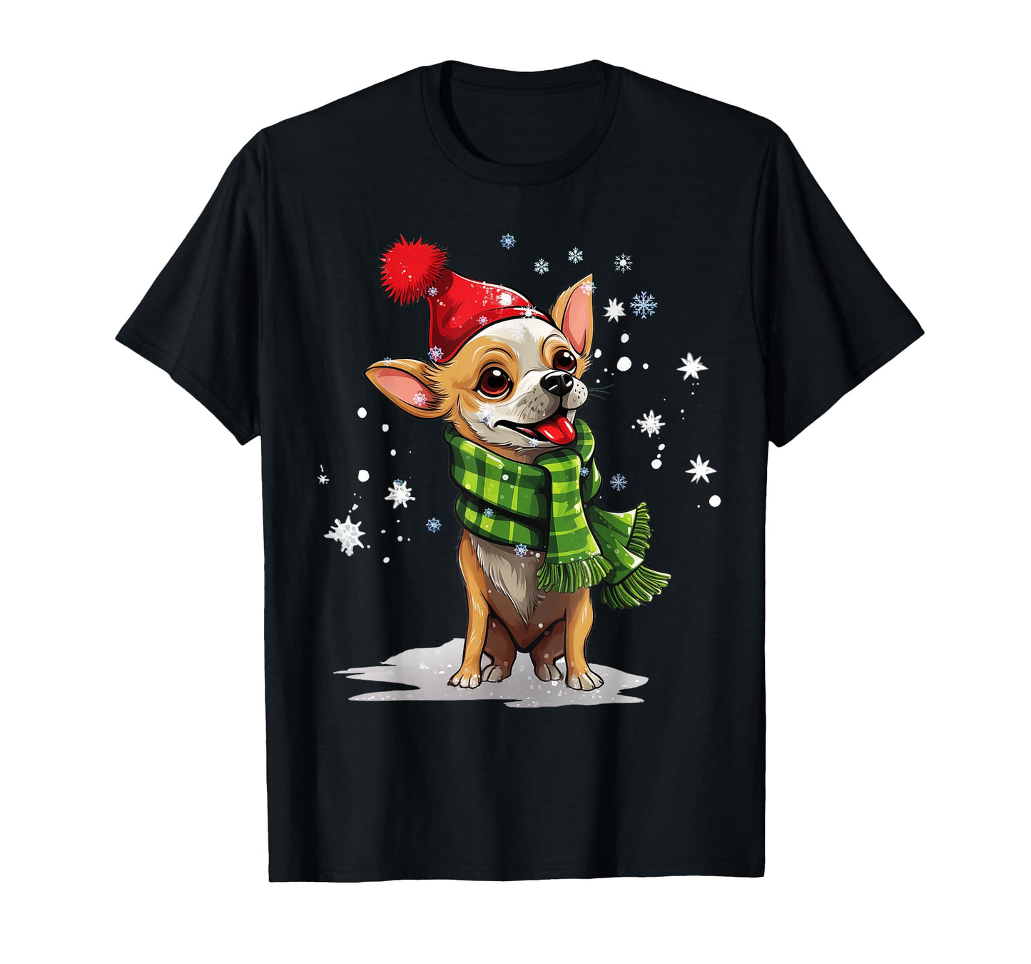 Chihuahua Dog Christmas Snow Winter Vibes for Men Women Kids T-Shirt