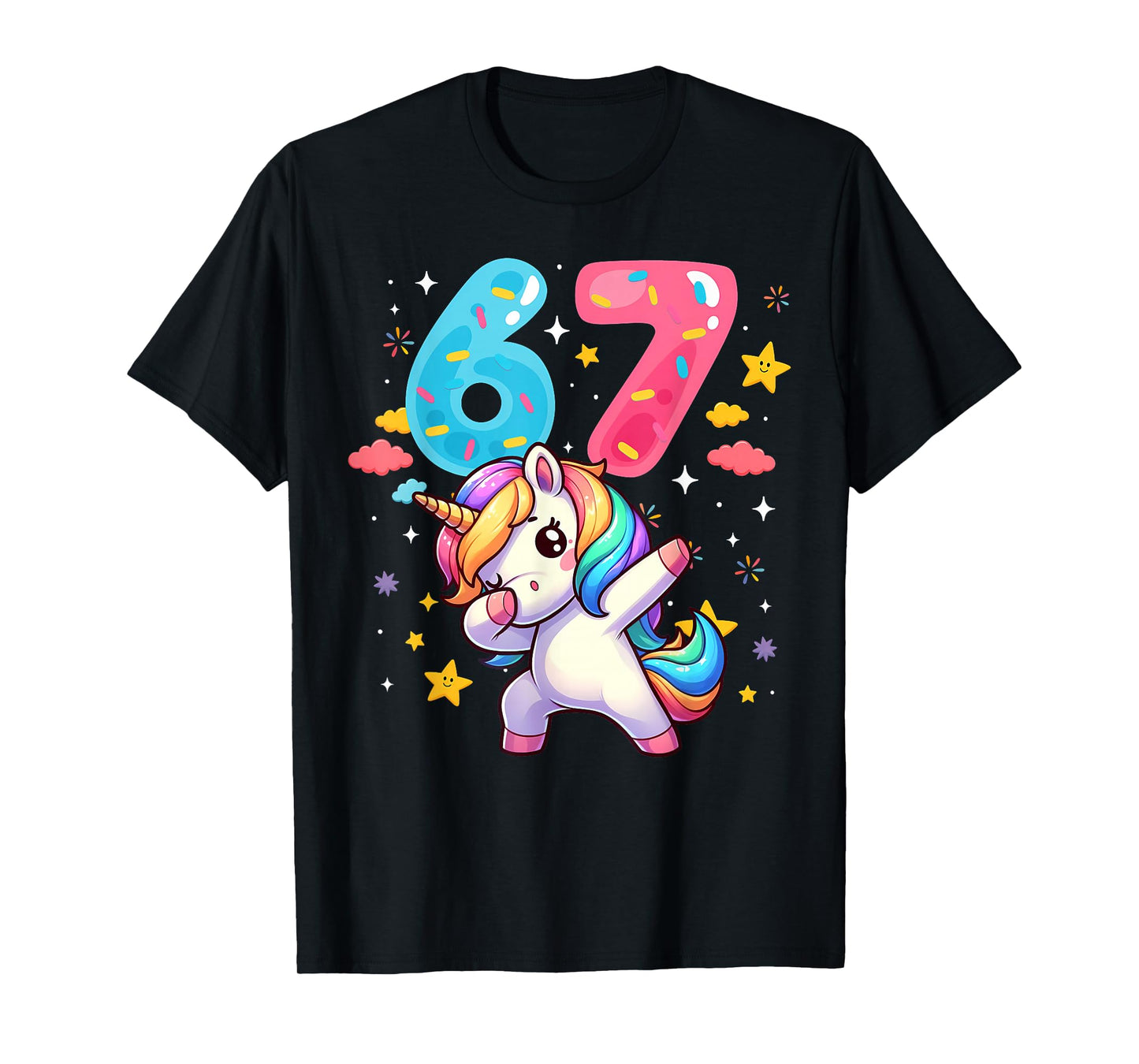 67 Meme Unicorn Six Seven Meme Funny Dabbing Unicorn T-Shirt