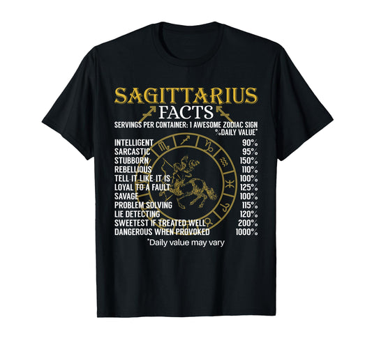 Sagittarius Facts Zodiac Sign T-Shirt T-Shirt