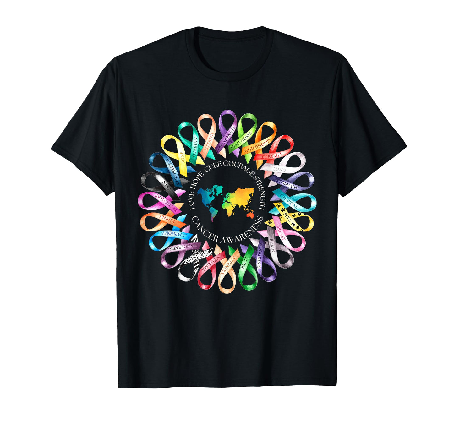 All Cancer Matters Survivors Awareness Fight Ribbon Support T-Shirt