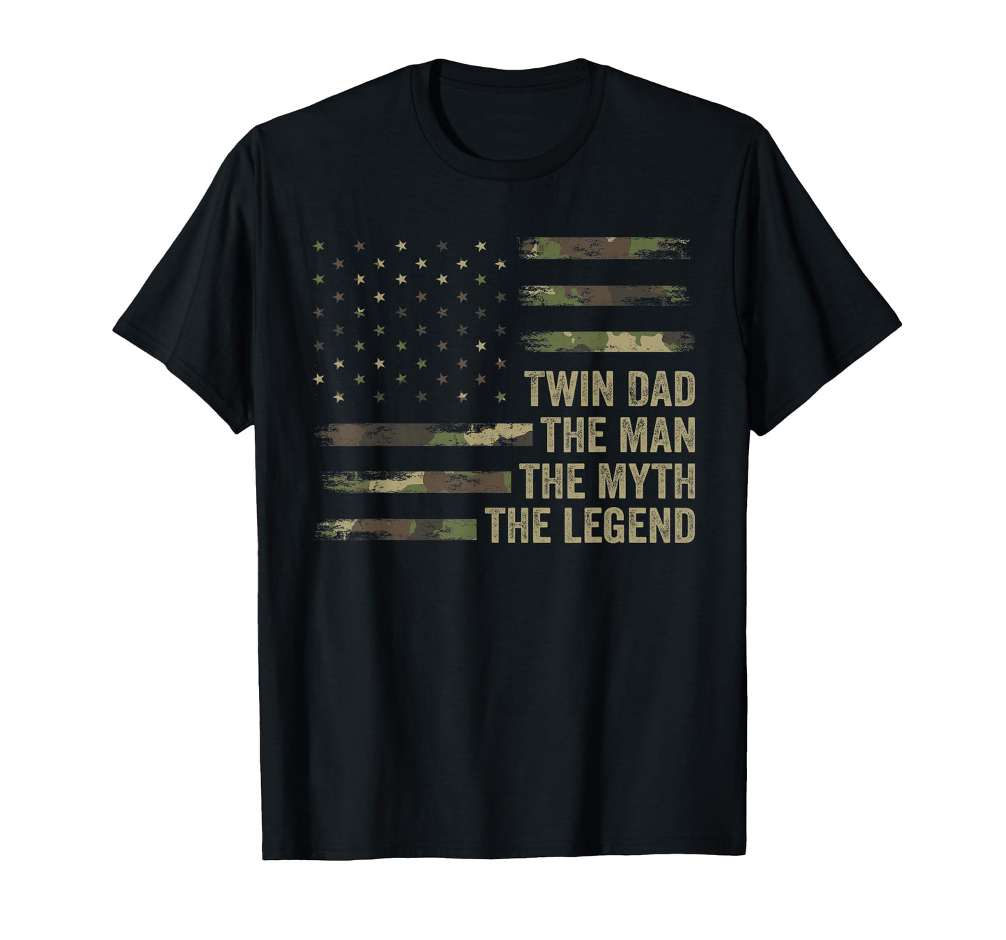 Twin Dad Camo USA Flag, Twin Dad The Man The Myth The Legend T-Shirt
