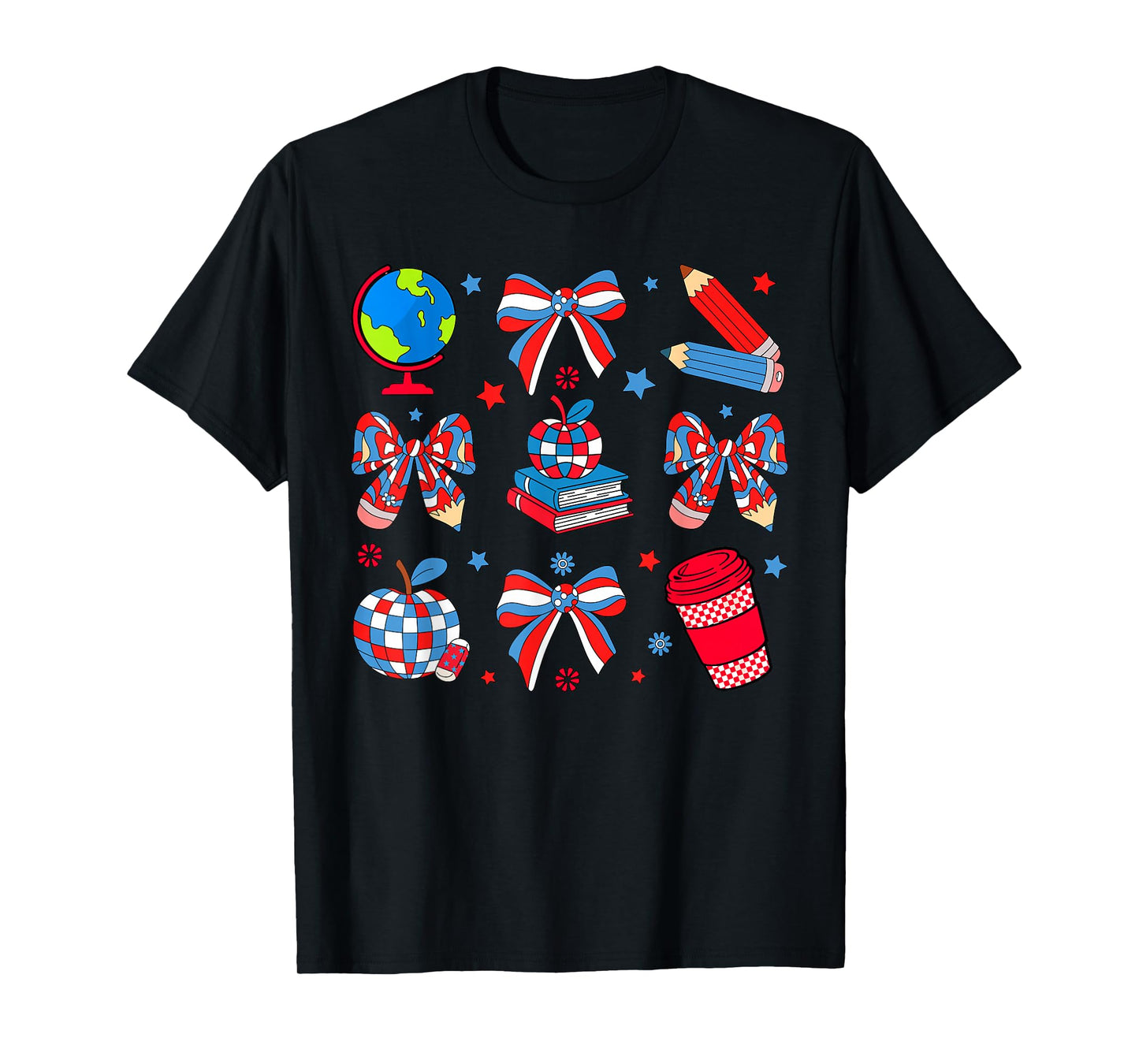 Patriotic Teacher 4th of July Teacher Coquette USA American T-Shirt
