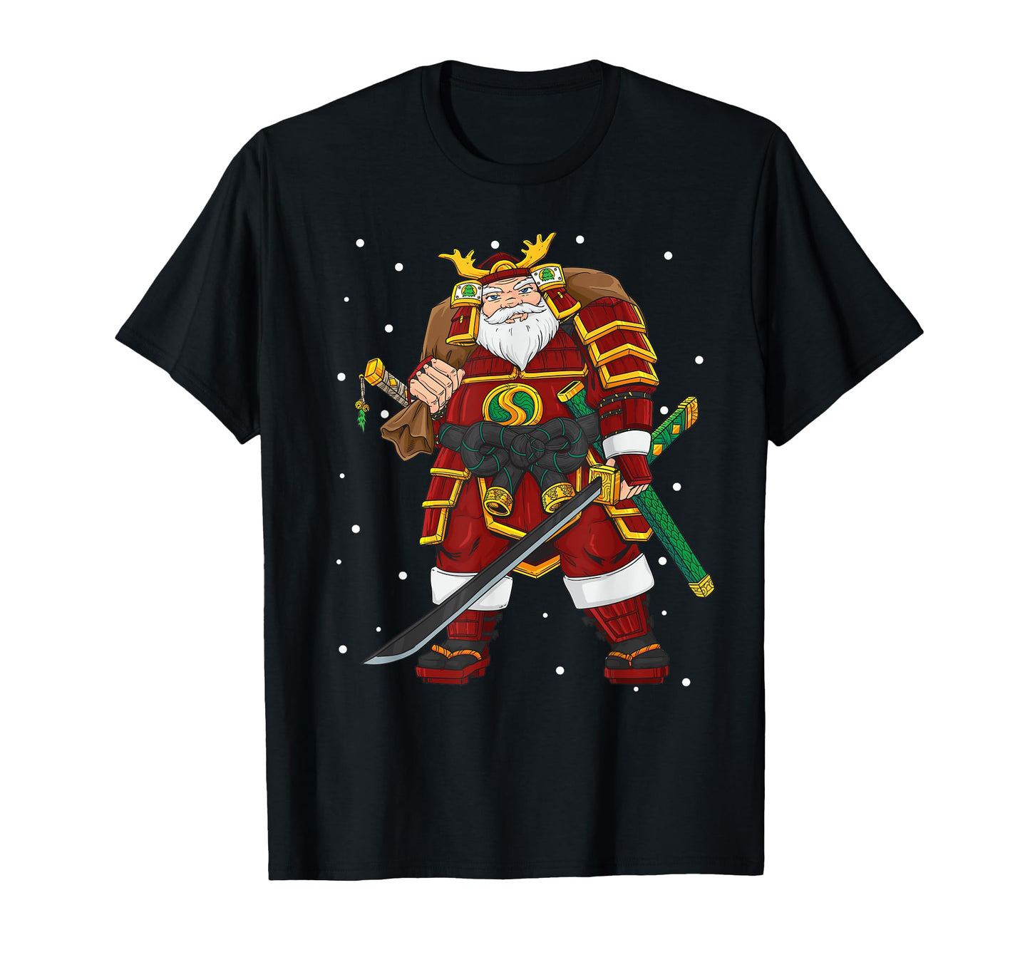 Funny Japanese Samurai Santa Claus Christmas T-Shirt