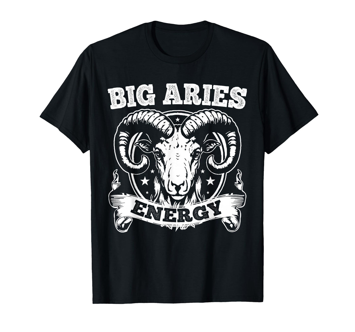 Big Aries Energy Aries Zodiac Sign March April Birthday T-Shirt