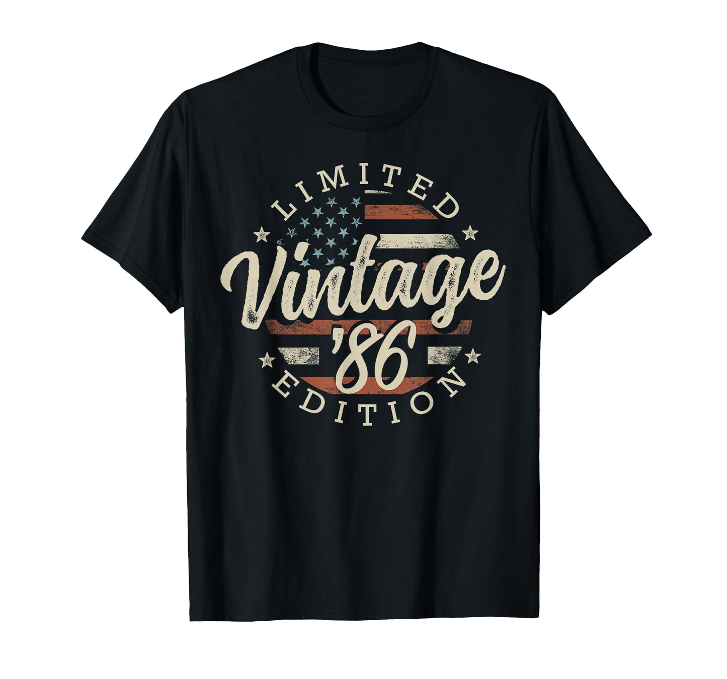 Vintage 1986 Limited Edition USA Flag 39th Birthday T-Shirt