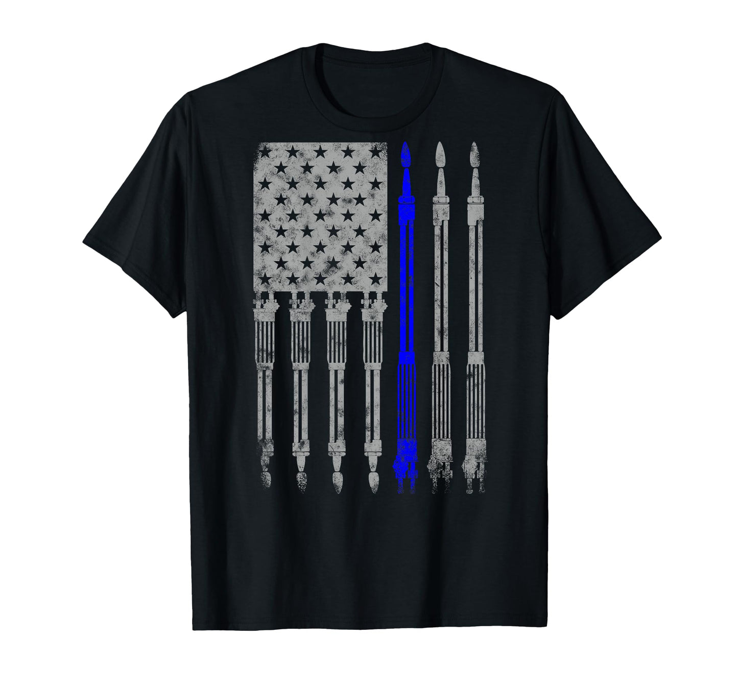 Welder Blue line American Flag Shirt USA Patriotic Welder T-Shirt