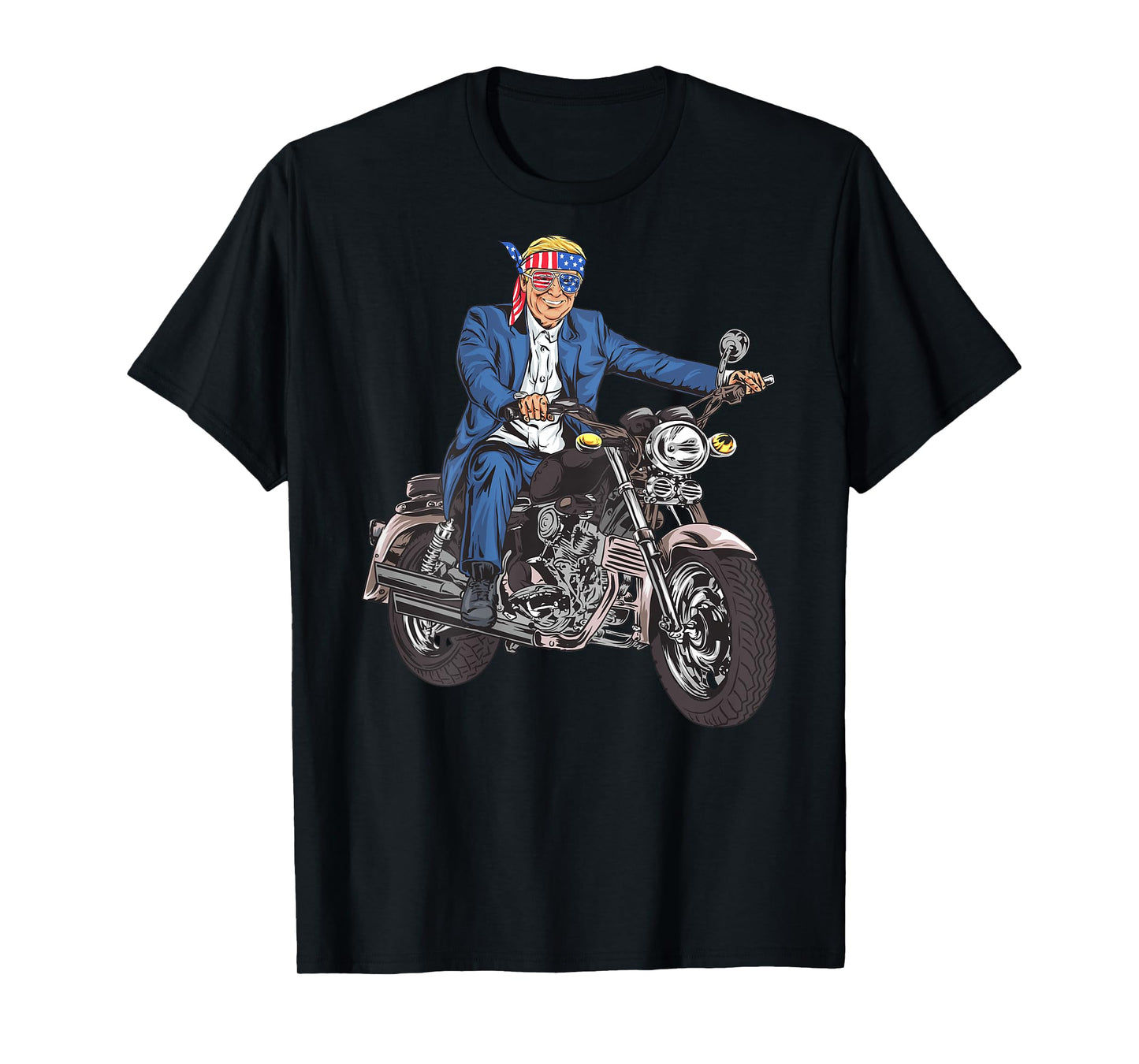Bikers For Trump Motorcycle T Shirt (printed on back)