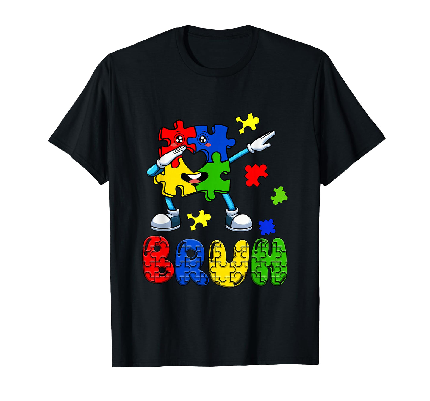 Proud Autism Awareness Dabbing Puzzle Pieces Costume Family T-Shirt