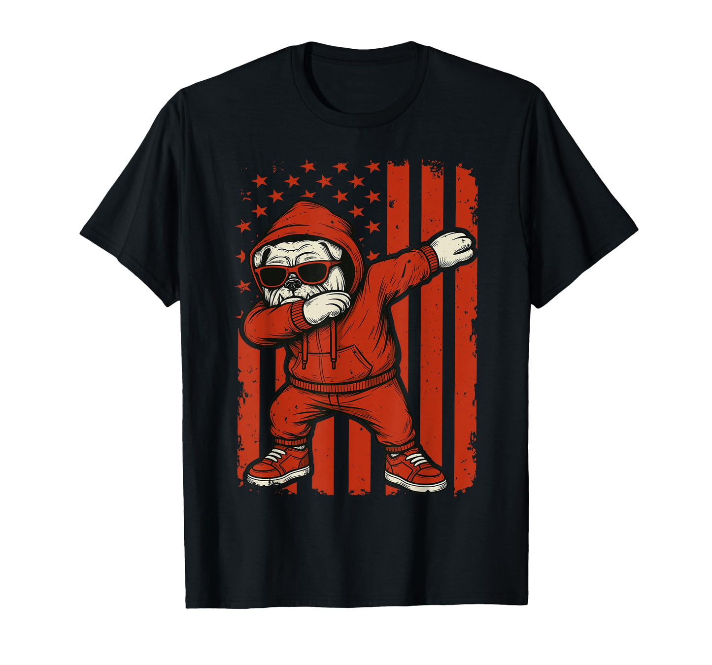 Retro Bulldog Dabbing for Men Women Boys Girls Kids T-Shirt