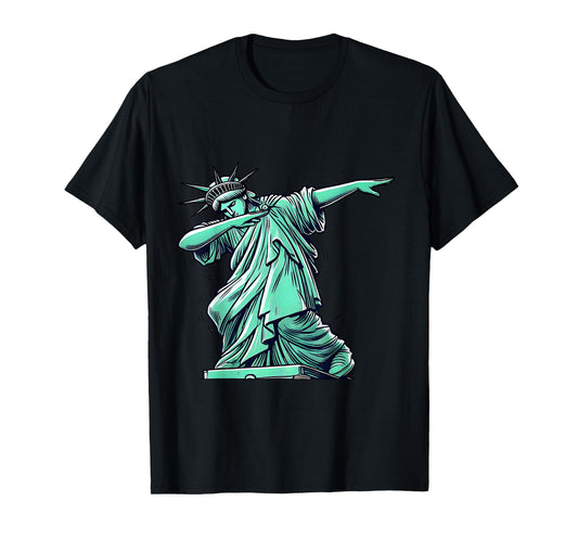 Statue Of Liberty Dabbing Funny Patriotic T-Shirt