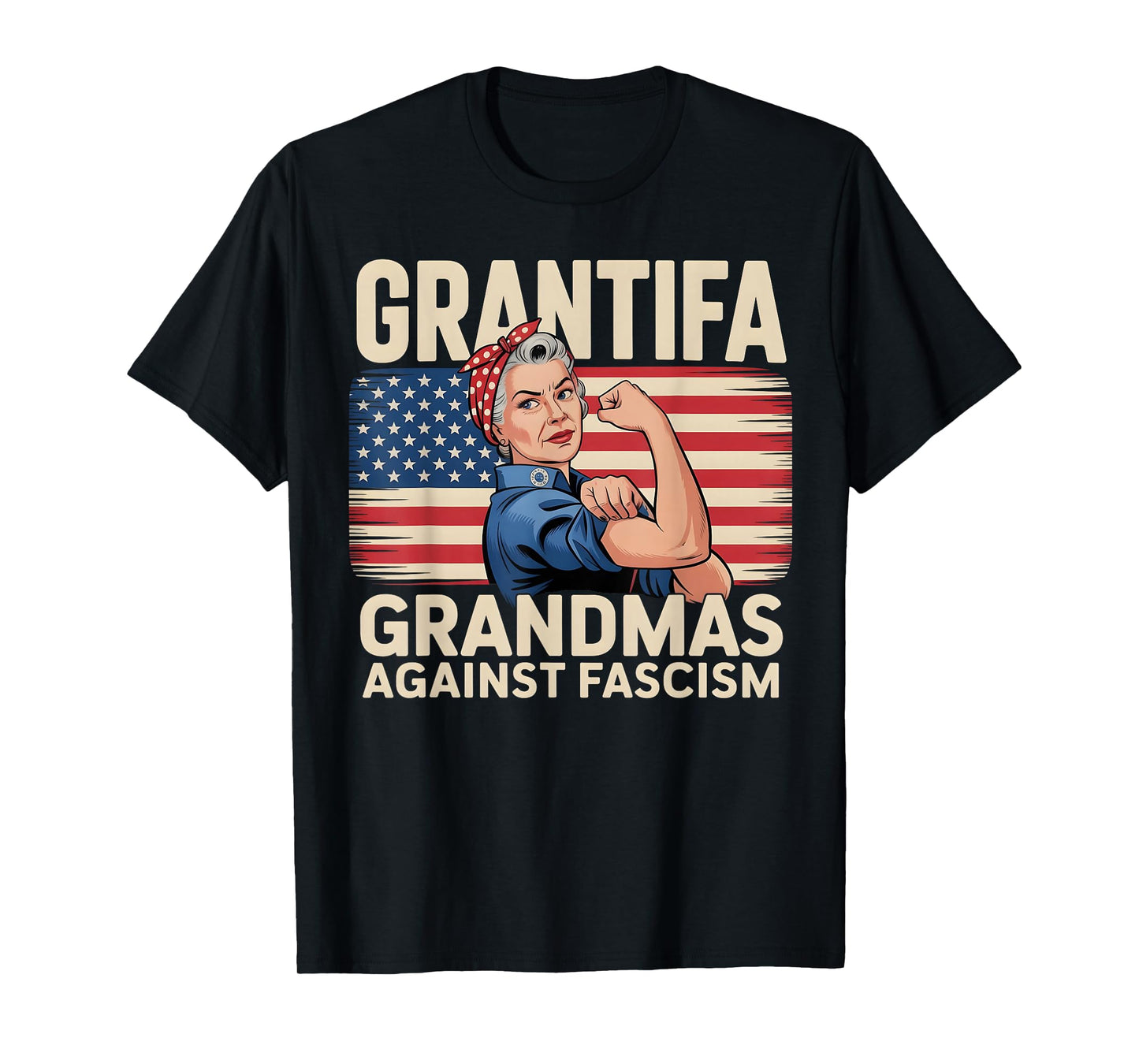 GRANTIFA Grandmas Against Fascism Patriotic Vintage Art T-Shirt