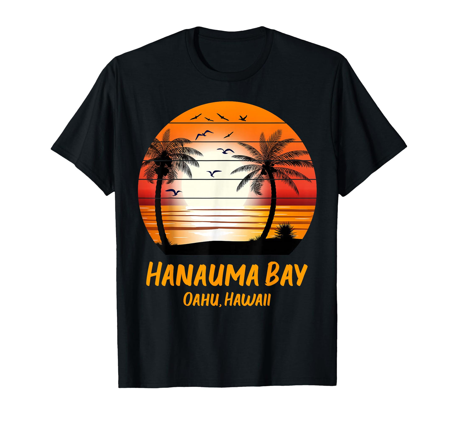 Hanauma Bay Oahu Hawaii Vintage Sunset Retro Summer Vacay T-Shirt