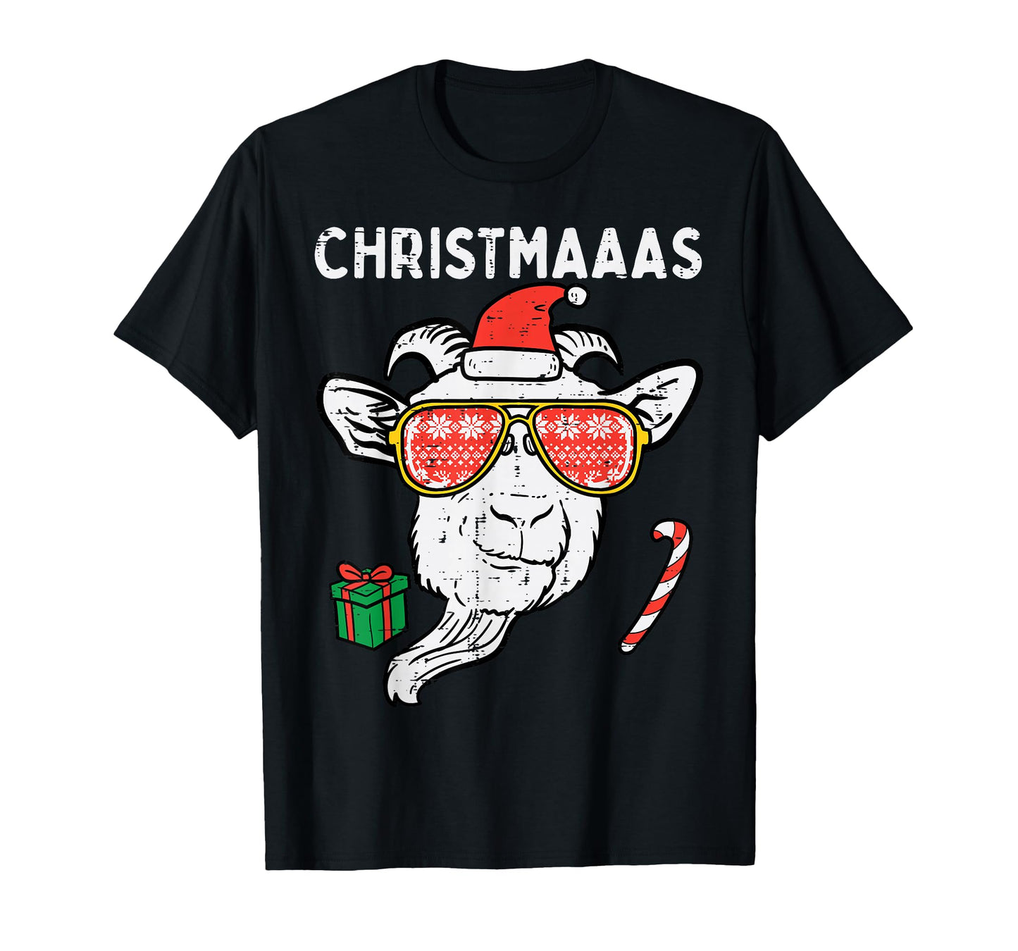 Christmas Goat Santa Xmas Farm Animal Farmer Men Women Kids T-Shirt