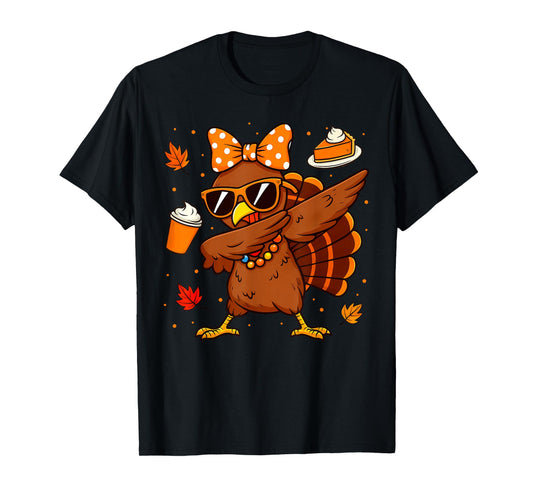 Thanksgiving Funny Turkey Dabbing for Men Women Kids T-Shirt