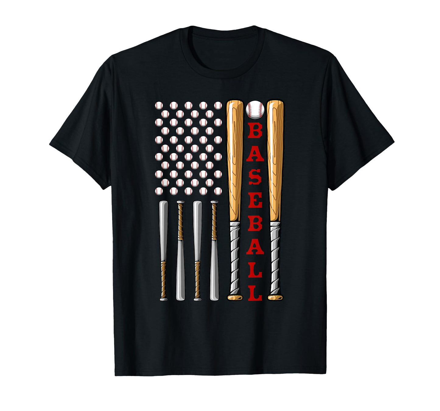 Patriotic US American Baseball Flag - Vintage Baseball Flag T-Shirt
