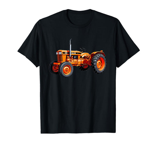 Classic Orange Tractor Retro Farming Design T-Shirt