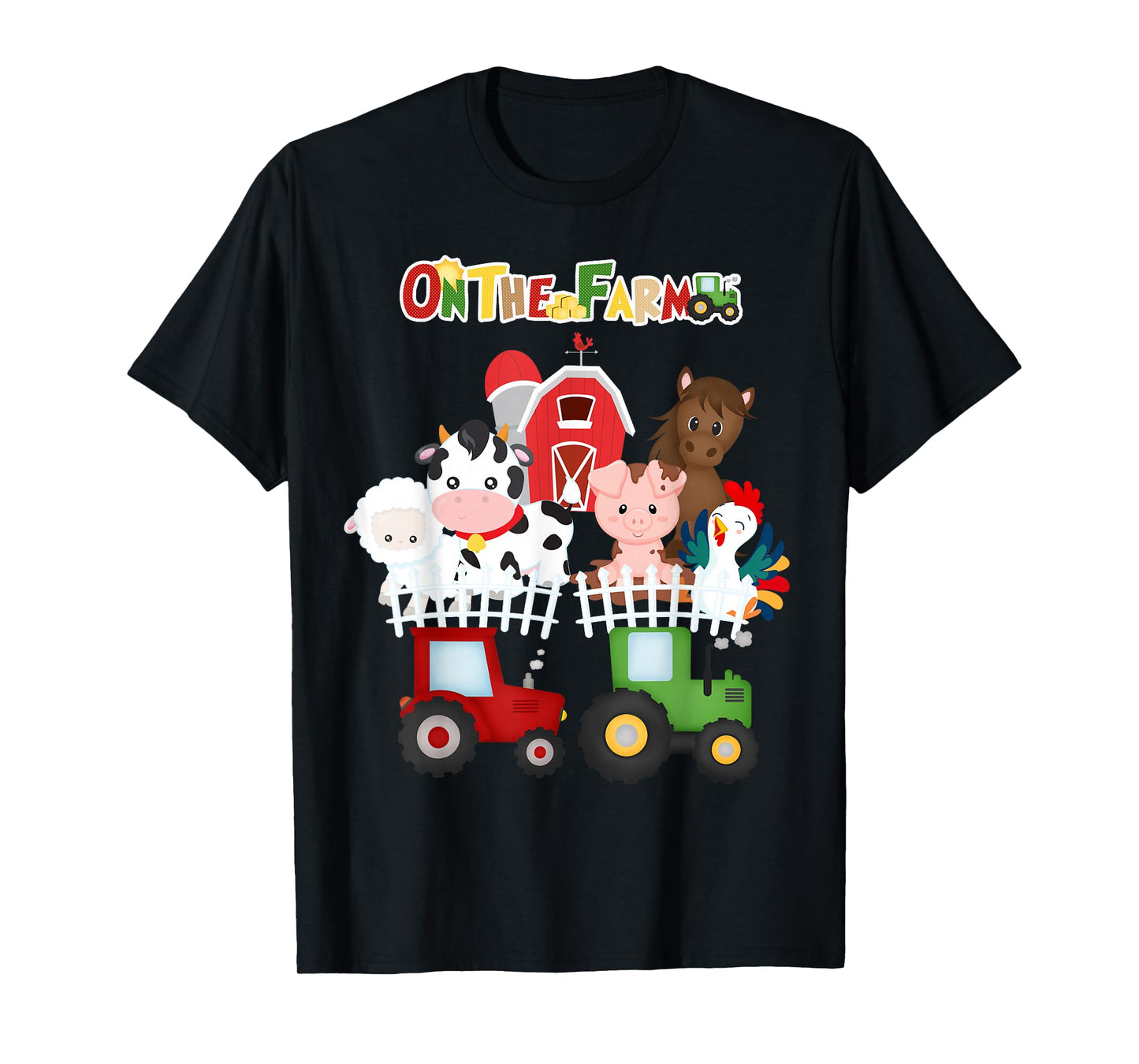On The Farm Barnyard Farm Animals Cute Toddler Boys Girls T-Shirt